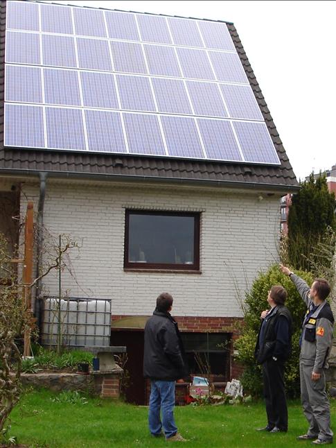 Solaranlage auf einem Doppelhaus