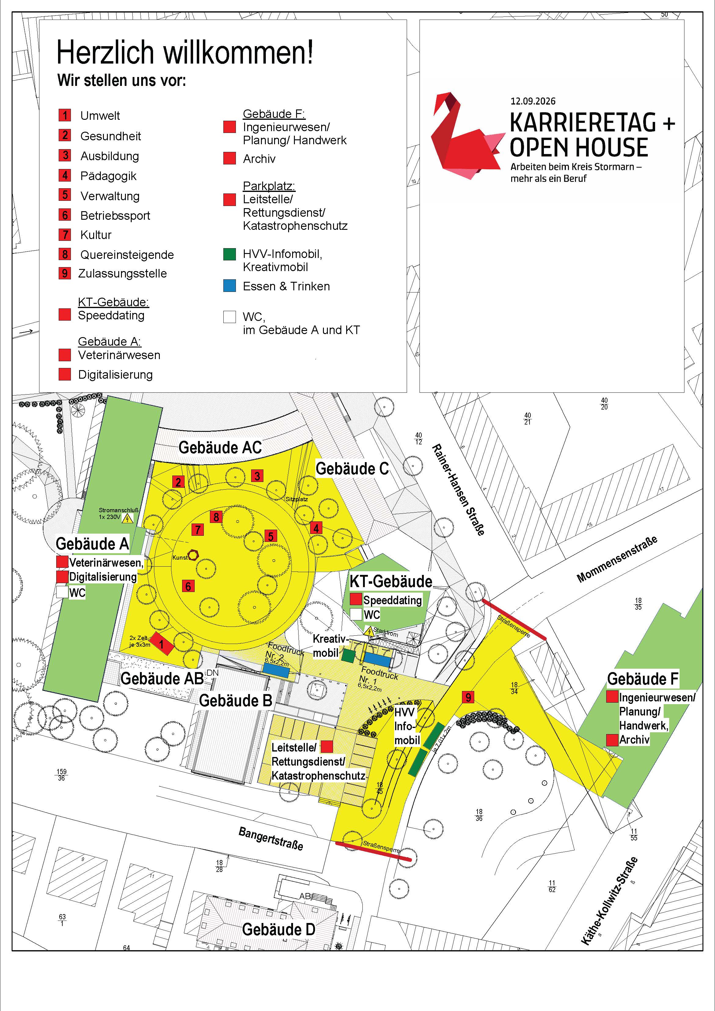 Der Lageplan zum Karrieretag