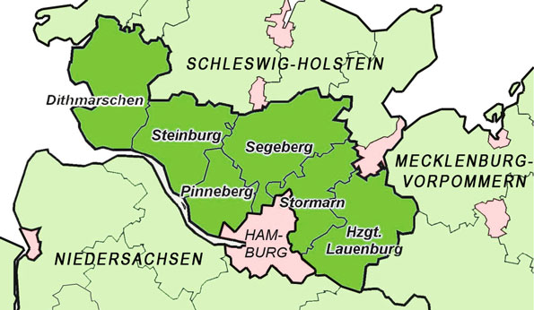Karte der Hamburg-Randkreise