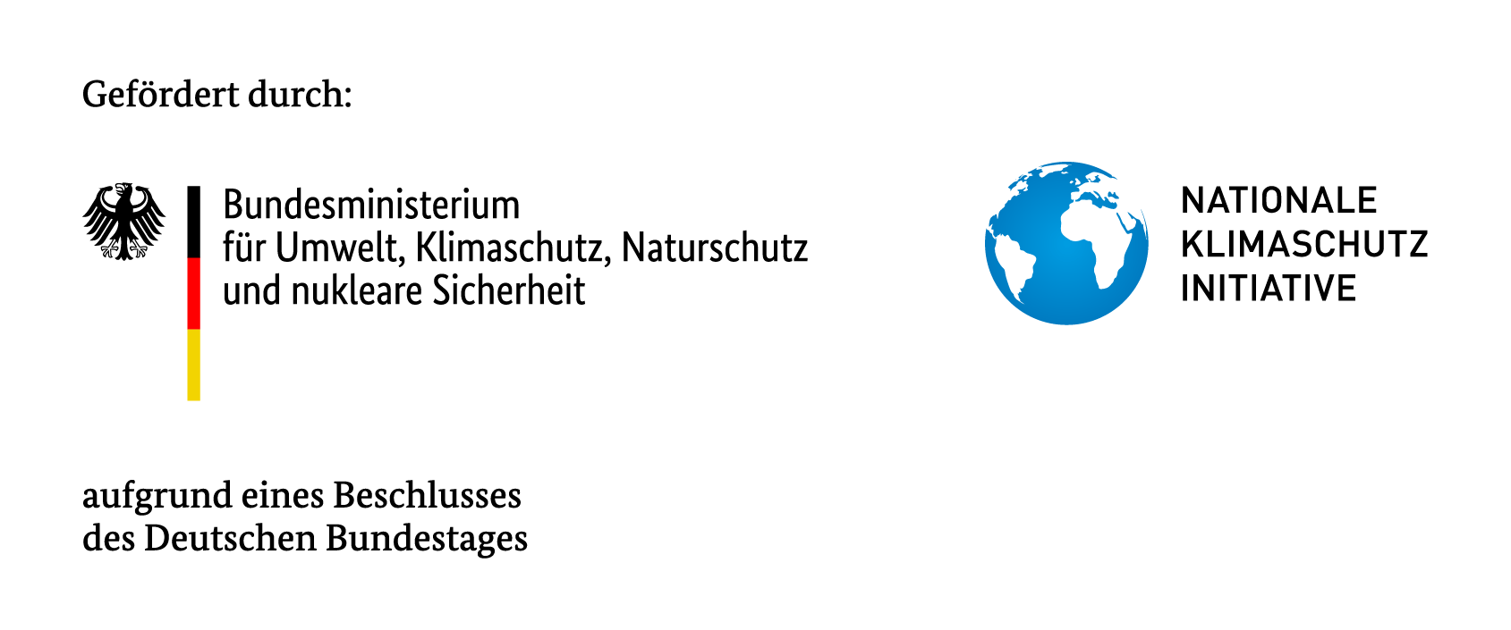 Das Logo des Bundesministerium für Umwelt, Klimaschutz, Naturschutz und nukleare Sicherheit. Sowie das Logo 