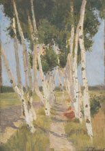 Fritz Overbeck: Birkengang, Öl/Leinwand, 1896