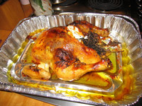 Broiler in Grillschale