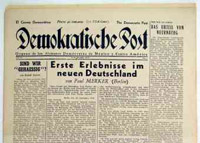 Titelblatt der Zeitschrift Demokratische Post