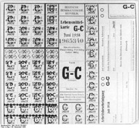 Lebensmittelkarte der DDR, 1958