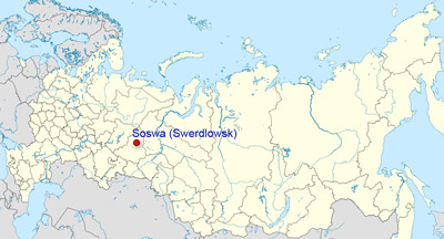 Russlandkarte mit Soswa