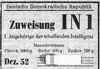 Zuweisung IN1 für Anghörige der schaffenden Intelligenz