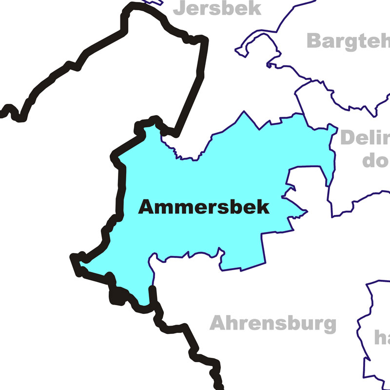 Karte Gemeinde Ammersbek - Anklicken öffnet Kreiskarte
