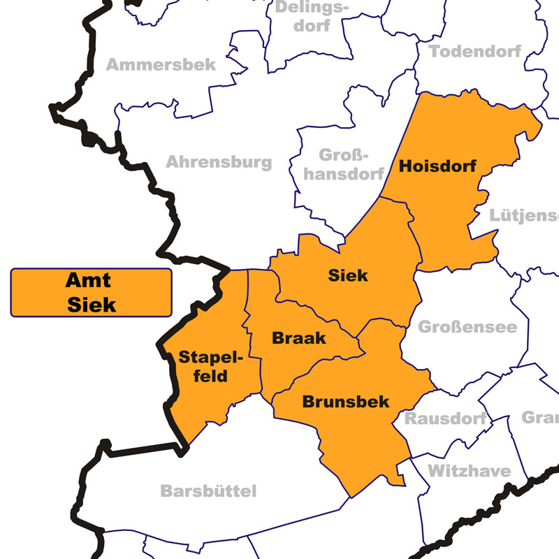 Karte Amt Siek - Anklicken öffnet Kreiskarte