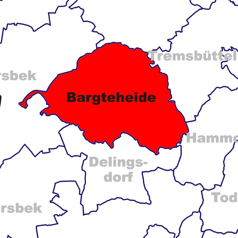 Karte Stadt Bargteheide - Anklicken öffnet Kreiskarte