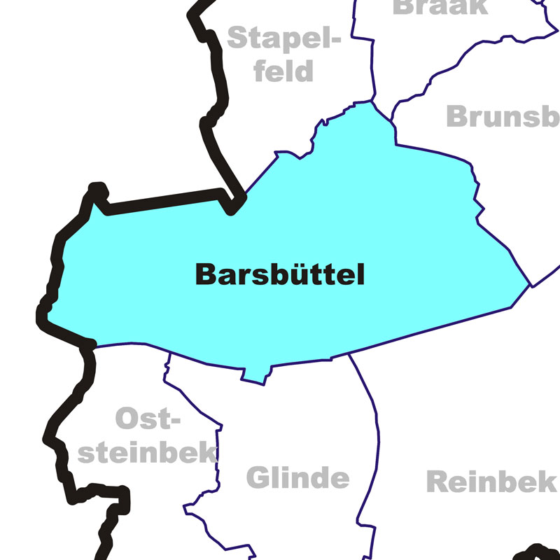 Karte Gemeinde Barsbüttel - Anklicken öffnet Kreiskarte