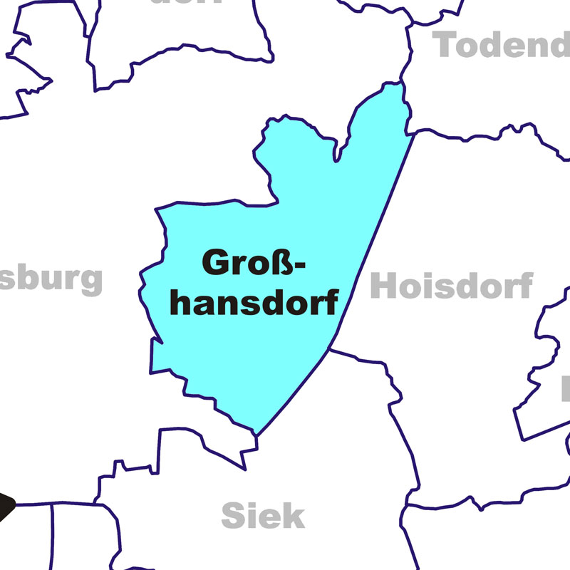 Karte Gemeinde Großhansdorf - Anklicken öffnet Kreiskarte