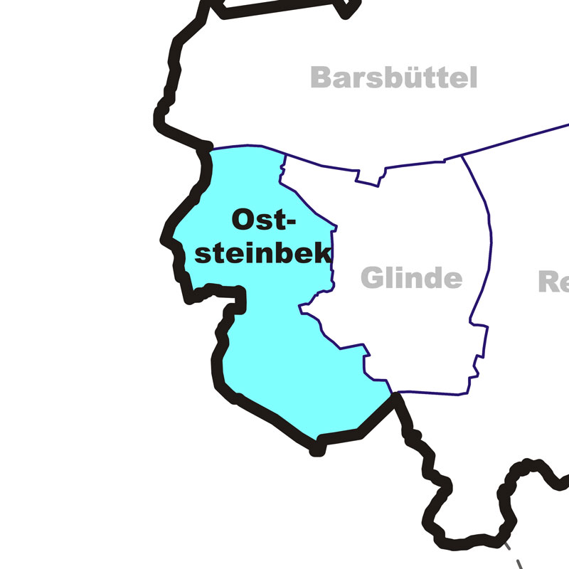 Karte Gemeinde Oststeinbek - Anklicken öffnet Kreiskarte