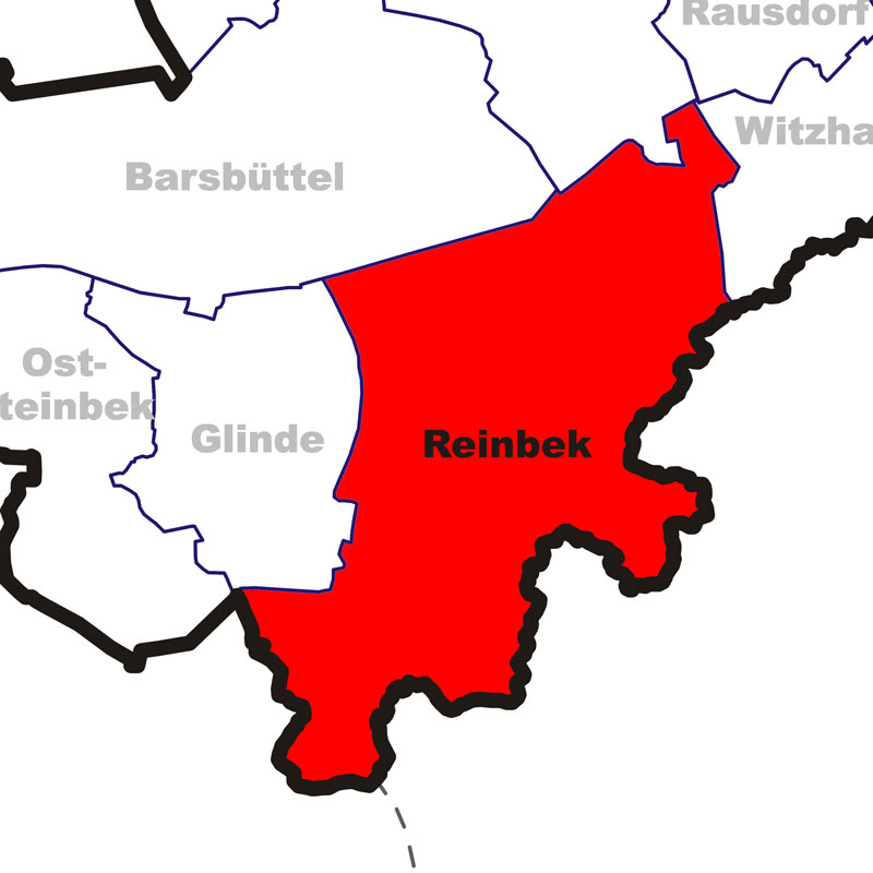 Karte Stadt Reinbek - Anklicken öffnet Kreiskarte