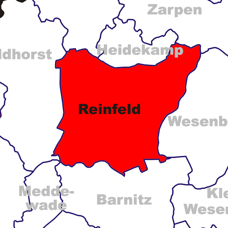Karte Stadt Reinfeld - Anklicken öffnet Kreiskarte