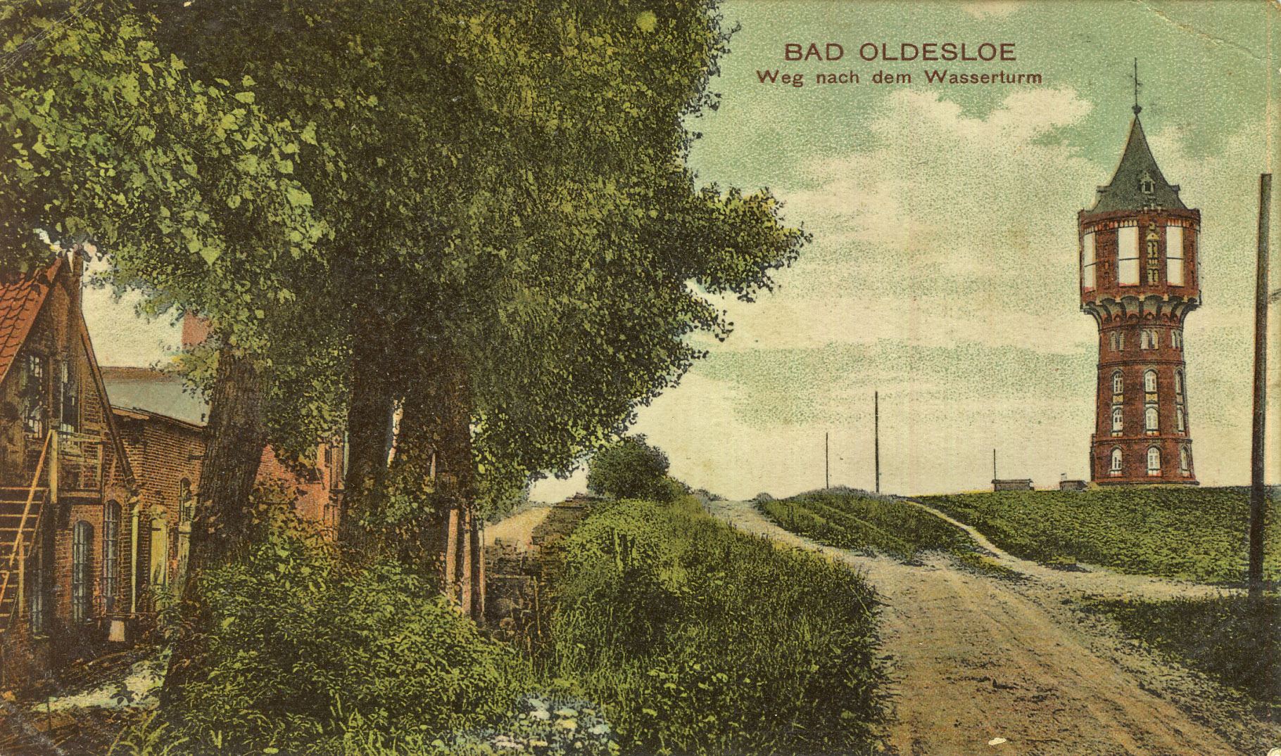 Bad Oldesloe: Weg zum Wasserturm, 1909
