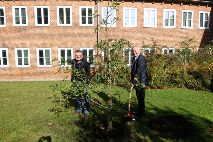 „Einheitsbuddeln – Ein neuer Baum im Innenhof des Kreishauses“