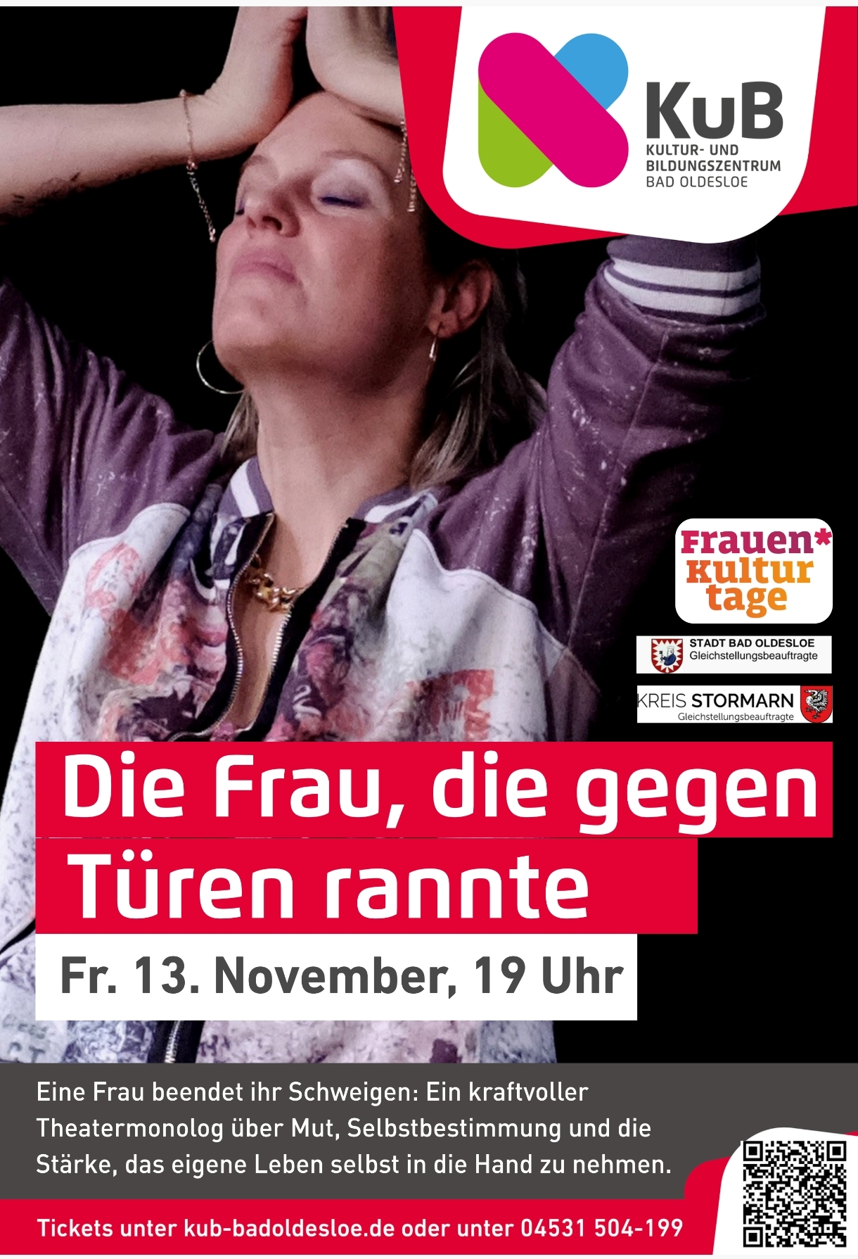 Flyer zum Programm "Die Frau die gegen Türen rannte"