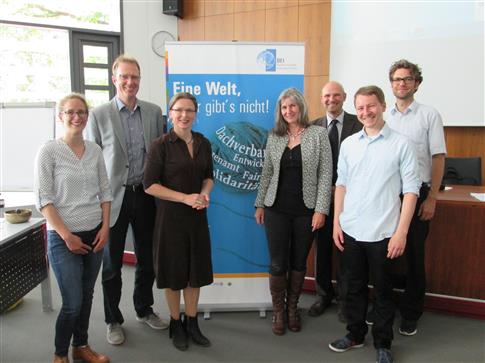 Kooperationspartner und Referenten: <br>
Von Links: Mareike Grewe (SKEW), Thomas Puphal (MELUR), Dr. Diana Wehlau (Hansestadt Bremen), Isa Reher (Kreis Stormarn), York Burow (WiMi), Markus Schwarz (BEI), Kai-Oliver Farr (SKEW