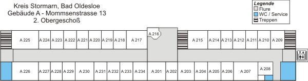 Grundriss Gebäude A, 2. Obergeschoss