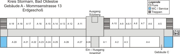 Grundriss Gebäude A, Erdgeschoss