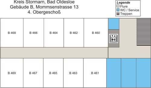 Grundriss Gebäude B, 4. Obergeschoss