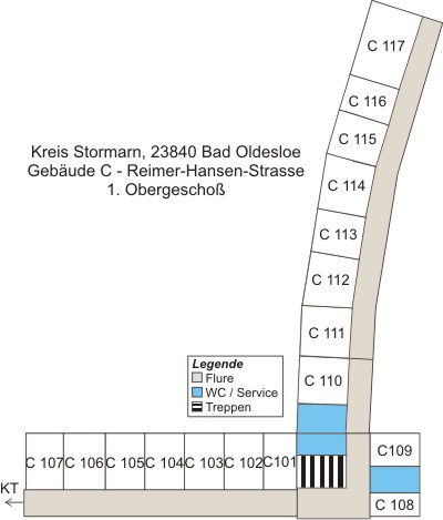 Grundriss Gebäude C, 1.Obergeschoss