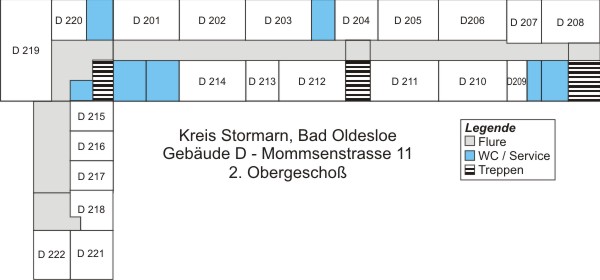 Grundriss Gebäude D, 2. Obergeschoss