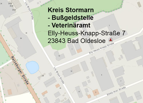 Karte Bußgeldstelle, Veterinäramt